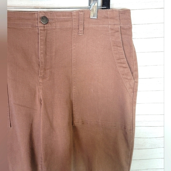 LOGO by Lori Goldstein Stretch Twill Boyfriend Crop Wide-Leg Pants, sz 14 - Picture 5 of 13
